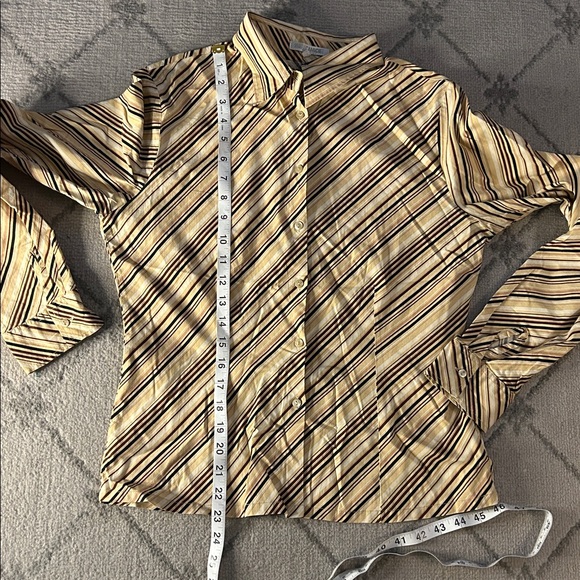 Naracamicie Beige and Black Striped Shirt - Picture 5 of 8